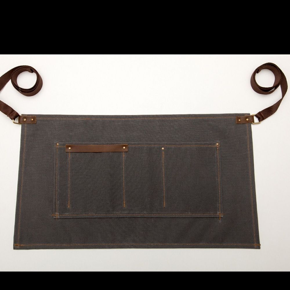 Waxed Canvas Half Apron for Women and Men / Barista  Waitress Bartender Apron.